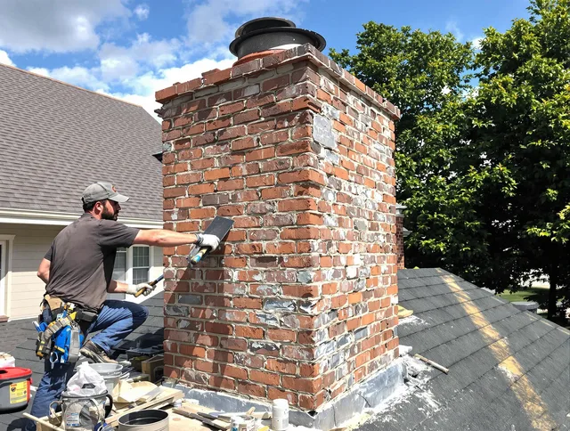 Completed chimney rebuild by Avon Lake Chimney Sweep in Avon Lake, OH