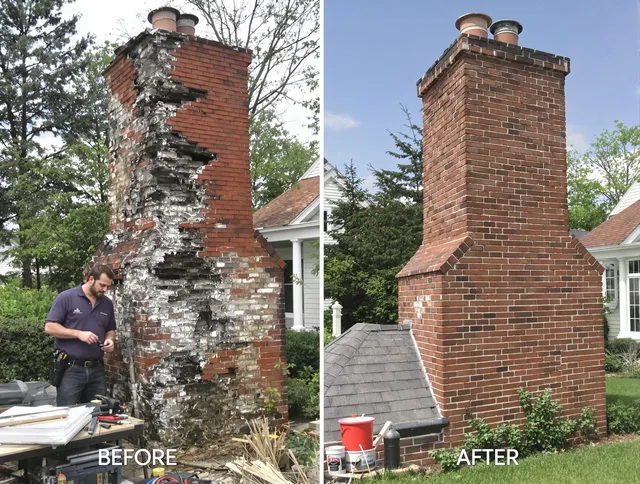Avon Lake Chimney Sweep performing a full chimney restoration in Avon Lake, OH