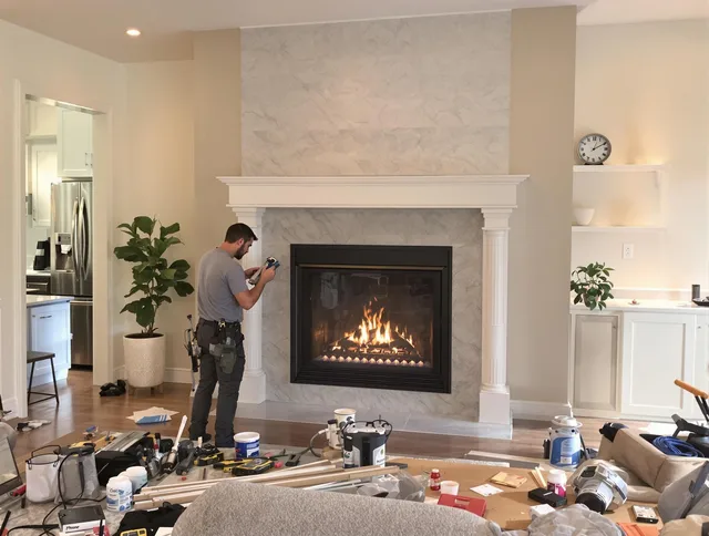 Newly installed fireplace by Avon Lake Chimney Sweep in Avon Lake, OH